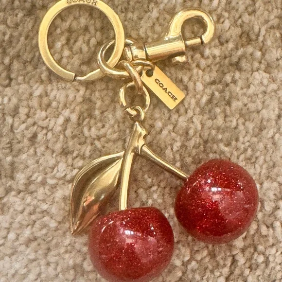 Coach Glittery Red Cherry Keychain - Picture 9 of 15